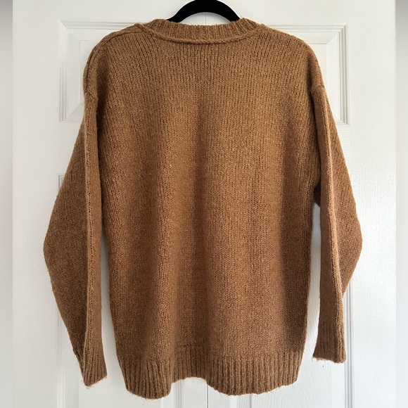 J. Crew Tan Crew Neck Sweater Oversized Knit - Picture 6 of 8